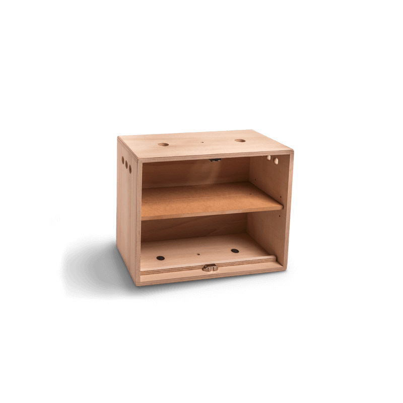 Etagère dans petite boite ouverture grand côté Etagère dans petite boite ouverture grand côté