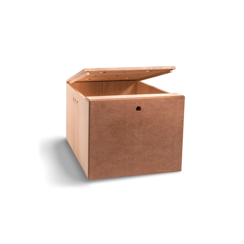 Grande boite ouverture par dessus fa&ccedil;ade medium brut