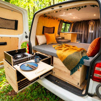amenagement van amovible couchage et rangement
